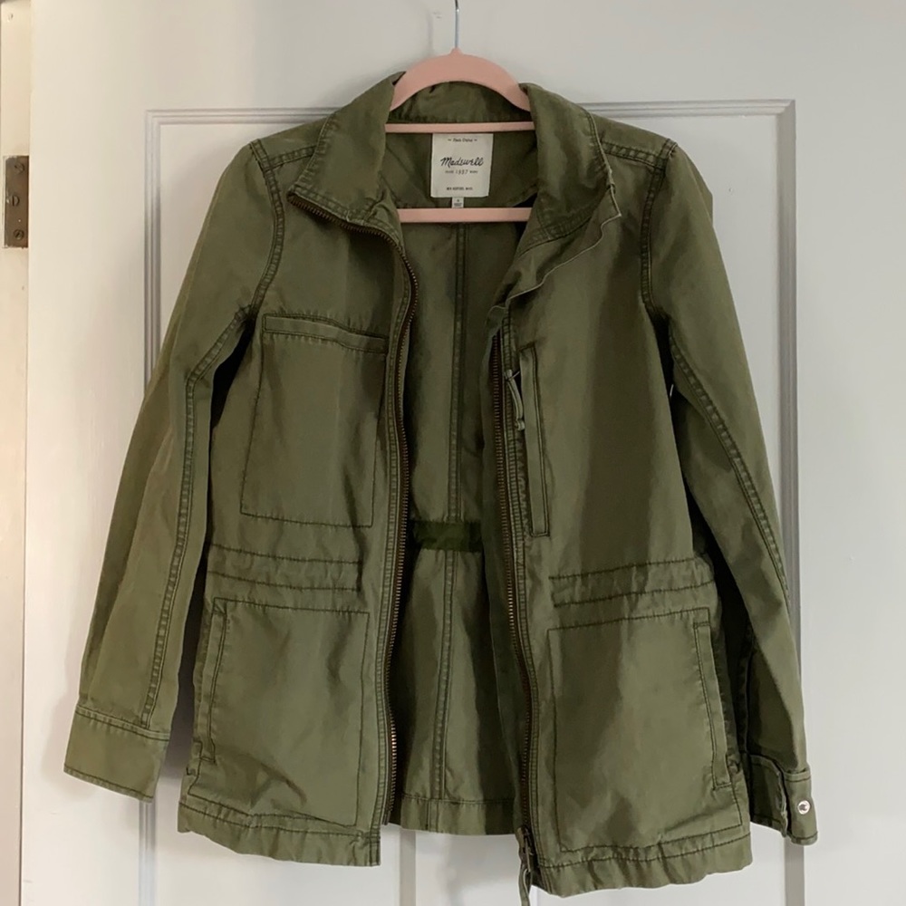Madewell green fleet jacket, size small